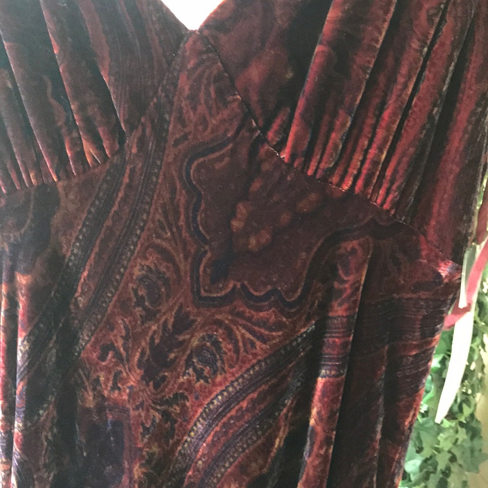 Lauren Ralph Lauren Burgundy Velvet Maxi Dress - Picture 6 of 8